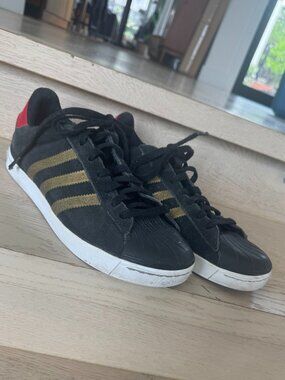 Adidas Skateboarding Superstar Vulc ADV Sneakers Black Gold Red Mens 9